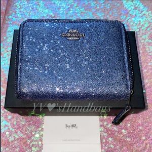 **SOLD**Coach Zip Around Wallet Star Glitter
